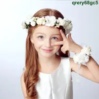 在飛比找蝦皮購物優惠-飾品優選一組🌺現貨花仙子夏季森系甜美花環手環 白色花朵女孩髮