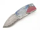 G. Sakai Seki Japan Ukimon Mt. Fuji Damascus Money Clip Folding Pocket Knife