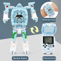 在飛比找蝦皮購物優惠-2023新酷兒童變形機器人手錶機器人變形金剛遊戲可玩俄羅斯方