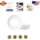 Versatile White Porcelain Dinner Plates, Set of 6 - 10 Inch for All Occasions