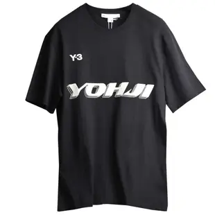 Y-3 U GFX SS TEE Y-3 YOHJI 高光澤字母圖騰山本耀司圓領短袖上衣(黑/HT4730)