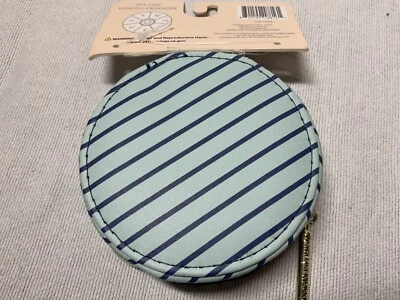 CATHERINE MALDANDRINO PILL CASE WITH 8 SECTION ORGANIZER BLUE STRIPES NWT