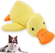 Quack-Quack Duck Dog Toy, The Mellow Dog Calming Duck Durable Squeaky Dog Toys, Cute No Stuffing Duck with Soft Squeaker Dog Toys for Indoor Small Dog (Yellow)