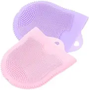 DRESSOOS 2pcs Silicone Facial Cleansing Brush Face Exfoliator Gentle Skin Care Tool