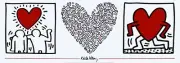 KEITH HARING Untitled (1987) 13" x 37.5" Poster 1989 Pop Art Red, White