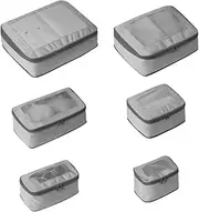 [GOTENTIFY] Compression Packing Cubes 2/4/6 sets, Large Travel Packing organizers for Carry on Luggage, Storage Bags for Backpacking, Suitcases