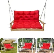 Porch Swing Cushions, 2-3 Seater Waterproof Swing Cushions for Outdoor Furniture, Thicken 4in Outdoor Swing Cushions, for Outdoor Patio Garden (48 * 40 * 4 in,Red)