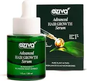 OZiva+ Advanced Hair Growth Serum with 3% Redensyl & 1% Lindera Root Extract | Balances Scalp Microbiome & Activates Hair Growth | Scientist Formulated with Pure Plant Actives | No side effects | 30ml