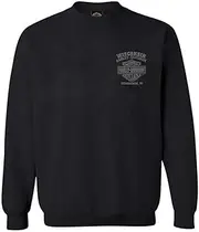 Harley-Davidson Men's Corrosion Willie G Skull Fleece Pullover Sweatshirt, Black