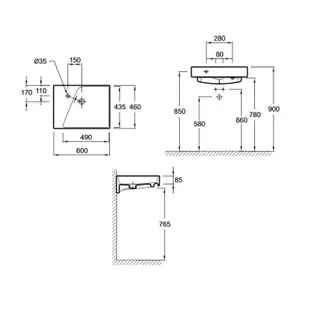 │楓閣精品衛浴│美國 KOHLER  JACOB DELAFON RYTHMIK EXO112-Z-00 60壁掛面盆