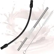 FLEXNOVA Milk Hose Compatible with Siemens eq6 Series Fully Automatic Coffee Machine Accessories, Milk Hoses, Stainless Steel Milk Tube and Cleaning Brush Set, Replacement Part from Siemens eq6 Plus