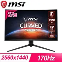 在飛比找PChome24h購物優惠-MSI 微星 G271CQP E2 27型 170Hz 2K