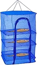 Drying Rack 3 Layers 14x14x26 Foldable Herb Dryer with Zippered Window Fly Proof ＆ Breathable Mesh Dish Dryer Rack Hanging for Hydroponics Flowers, Fruits, Seafoods, Clothes-