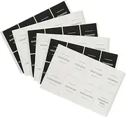 48pc Soap Dispenser Labels Set - White/Black - Bathroom Kitchen Shampoo Shower Gel Liquid Hand Wash Dish Foam Pump Bottle - by Harbour Housewares