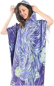 Changing Robe Towel, Poncho Changing Robe for Beach, Bath Swimming Portable Super Light Hooded Poncho Towel for Men and Women Universal (Color : D, Size : One Size)
