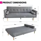 Sarantino Madison Sofa Bed Lounge Couch Futon Furniture Home Light Grey Linen Su