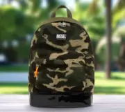 Diesel Wintry Marmut Camo Backpack Mens Large Green Sherpa Laptop Sleeve