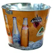 Por Flavor! Sangria Senorial Jarritos Beer Ice Bucket 4qt Metal 7 1/4" Tall