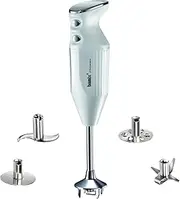 [bamix] 1023.004 MAXX Stick Blender Set with multi-purpose, Meat and vegetable stainless steel blade, Whisk, Beater, 350 Watts, 2 Speeds, Made in Switzerland, White