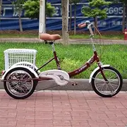 Three Wheel Bike, 16 Inch Tricycle for Men & Women Seniors Rear Brake Cruise Bike Bicycles with Large Basket 3 Wheels Adult Tricycle for Shopping Cargo Bike Cycling Pedalling