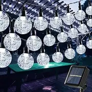 Solar Garden Lights Outdoor, 40ft/12M 100 LED Solar String Lights Waterproof, Solar Powered Crystal Ball Indoor/Outdoor Fairy Lights Decorative Lights for Garden, Patio, Yard, Parties (White)