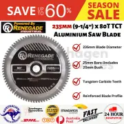 Renegade Industrial 235MM X 80T TCT Aluminium Saw Circular Cutting Blade New Cut