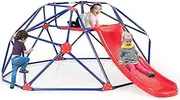 HONEY JOY Climbing Dome & Play Set, 8FT Geometric Dome Climber w/Slide, Fabric Cushion, 150 KG Load Capacity, Outdoor & Indoor Playground for 3-10 Years Old, Ideal for Jungle Gym, Backyard, Garden