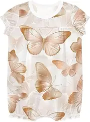[miaozhen] Kids New-Born Baby Girls Rompers Ruffle Sleeve Baby Jumpsuit Girl Cotton Casual Summer Bodysuits 12M Butterfly Valentines Gold ropa de nina de 5 a?os en oferta, Butterfly Valentines Gold