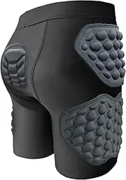 [STONEKISS] Basketball Compression Padded Shorts, Butt Pads Impact Short Pants for Youth Kids