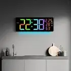 LED Digital Wall Clock Auto Dimming Alarm Clock for Office Classroom Bedroom