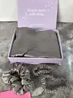 Locks & Mane 100% Mulberry Silk 3-Pc Scrunchie Set with Queen Pillow Case Grey