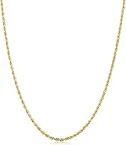 [Kooljewelry] Solid 14k Yellow Gold 1.7 mm Rope Chain Necklace