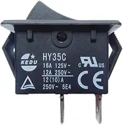 KEDU HY35C Push Button Switch Rocker Switches for Household Electrical Appliances and Equipment 125V/16A 250V/12A CE UL TUV Standard Certification Made in Chian.5E4 ON-OFF,2-Pack (HY35C)