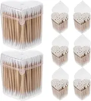 HONITANO 8 Boxes Long Cotton Buds Disposable Makeup Cleaning Swabs for Eyelash and Cosmetic Use Heart Shaped Design Practical for Application and Removal of Makeup