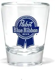 Pabst Blue Ribbon Logo Clear Shot Glass