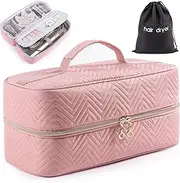 ELCUPA Hair Tools Travel Case with Black Hair Dryer Bag, Large Hair Tools Travel Carrying Case for Shark FlexStyle/SmoothStyle - Hair Air Wrap Dryer Storage Case Flat Curling Iron Travel Organizer