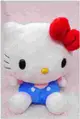 ♥小花花日本精品♥ Hello Kitty 娃娃 玩偶 布偶 藍衣坐姿50069903