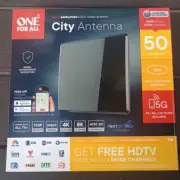 One For All 14432 HDTV Antenna Amplified Indoor Flat TV Antenna, 50 mile range