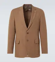 [Ralph Lauren Purple Label] Ralph Lauren Purple Label Single-breasted silk and linen blazer AU 96 brown
