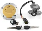 Yurefax Motobike Ignition Switch Gas Cap Cover, for Seat, Lock Key Set, for 916 996 998 748, for Monster, 620 750 900, 4 Wire Plug Motorcycle Ignition Switch Key