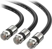Cable Matters 3-Pack CL2 in-Wall Rated (cm) Quad Shielded RG6 Coaxial Patch Cable in Black 3 Feet