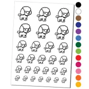 Cute and Fluffy Poodle Dog Temporary Tattoo Water Resistant Set