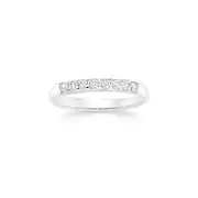 Silver Channel-set Cz Anniversary Ring Size O in Clear