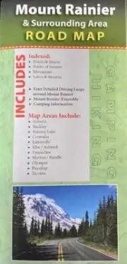 Road Map of Mount Rainier & Surrounding Area, Washington, by The Map Company