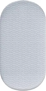 Waterproof Bassinet Mattress Sheets, Cot Sheets, Bassinet Liner, Universal Fit for Baby Bassinets Oval Rectangle PadMattress, 100% Cotton (with Brown Waves)