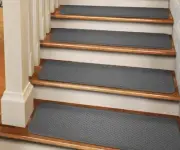 Set of 15 ADHESIVE Carpet Stair Treads 8"x30" GRAY runner rugs