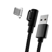 Magnetic Sideway Fast Charging Cable for USB C 1m Black