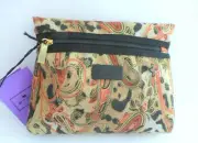 Etro Pouch NWT Fabric Etro Tan Colorful Print Make Up Case Bag Retail $175