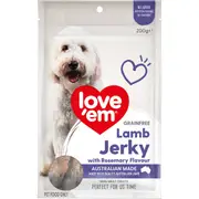 Love 'Em Grain Free Dog Treats Lamb Jerky With Rosemary Flavour 200g