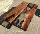 Epoxy Live Edge table, Walnut epoxy table ,resin epoxy walnut table,Kitchen Dinn